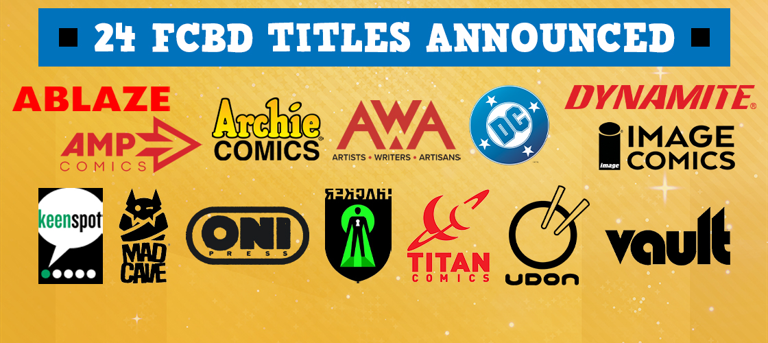 Free Comic Book Day publishers, including DC, Ablaze, Archie, Dynamite and more!